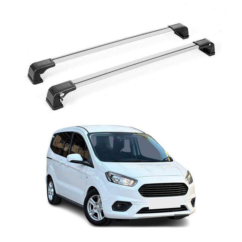 Dachträger Grundtäger für Ford Tourneo Courier 2014-2023 75kg Alu Silber 2tlg