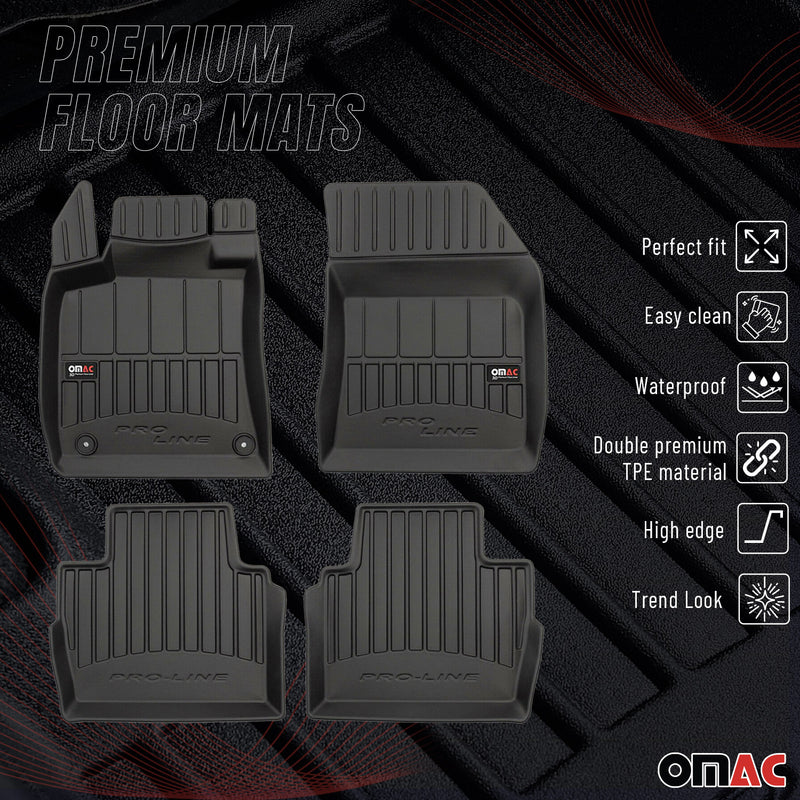 OMAC Gummi Fußmatten für Peugeot 508 2018-2025 Premium TPE Automatten Schwarz 4x