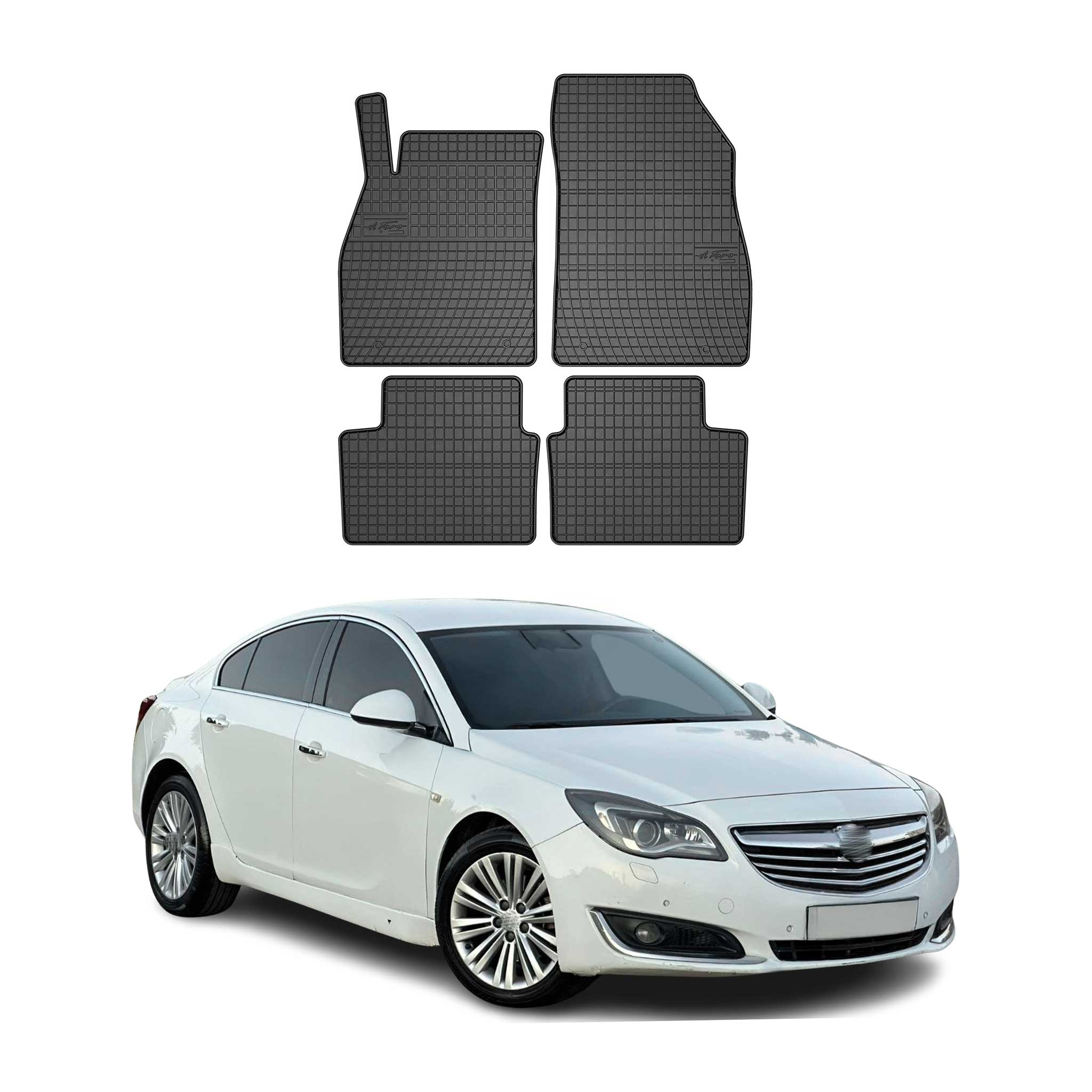 OMAC Gummi Fußmatten für Opel Insignia 2008-2017 Automatten Gummi Schwarz 4tlg