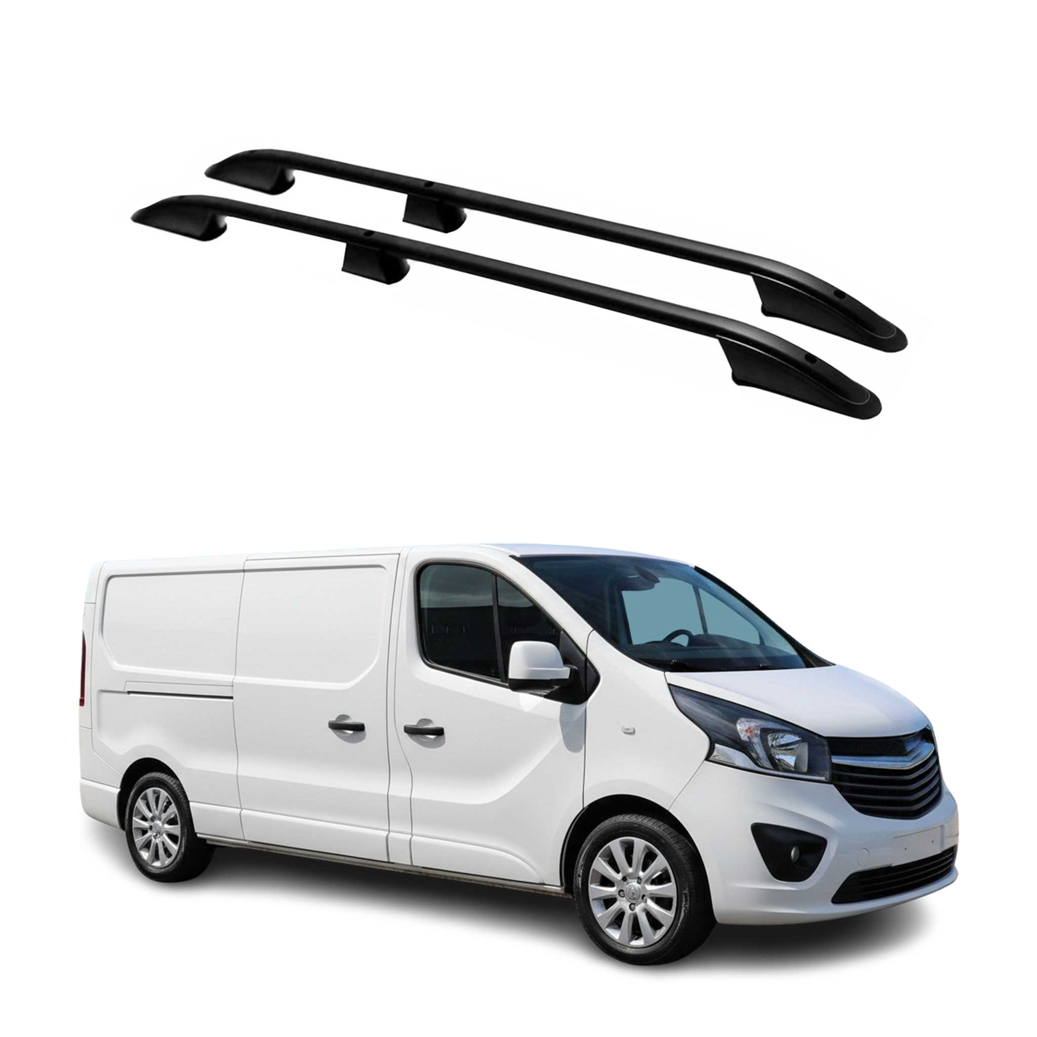 Dachreling Dachgepäckträger für Opel Vivaro B 2014-2019 L2 Langer Schwarz Alu