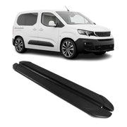 Trittbretter Seitenschweller für Peugeot Partner 2018-2026 Kombi L1 Alu Schwarz