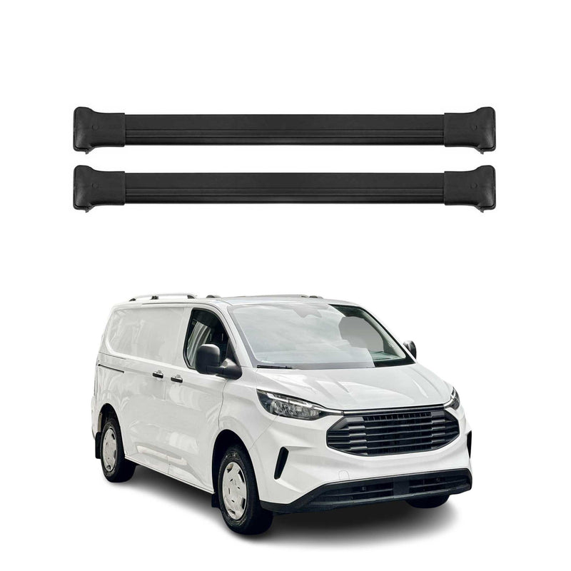 Dachträger für Ford Transit Custom / Tourneo Custom 2023-2025 Alu Schwarz 2 tlg