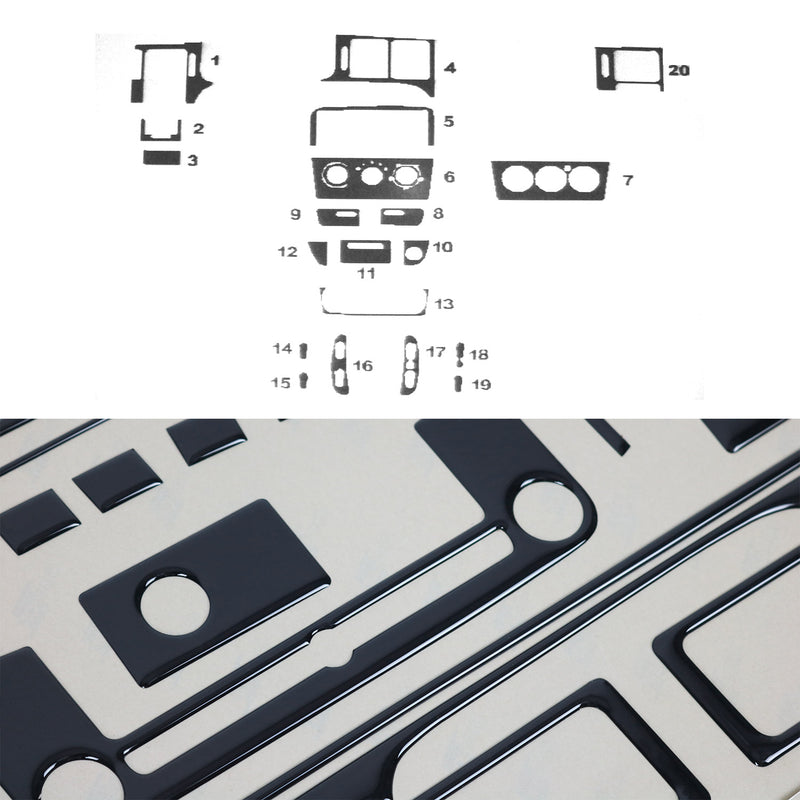 Innenraum Dekor Cockpit für Opel Vectra B 1998-2002 Piano Schwarz Optik 20tlg