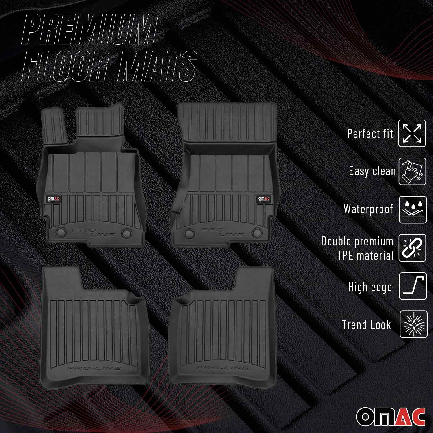 OMAC Gummi Fußmatten für Mercedes S Klasse W221 Langer 2005-2013 Premium TPE 4x