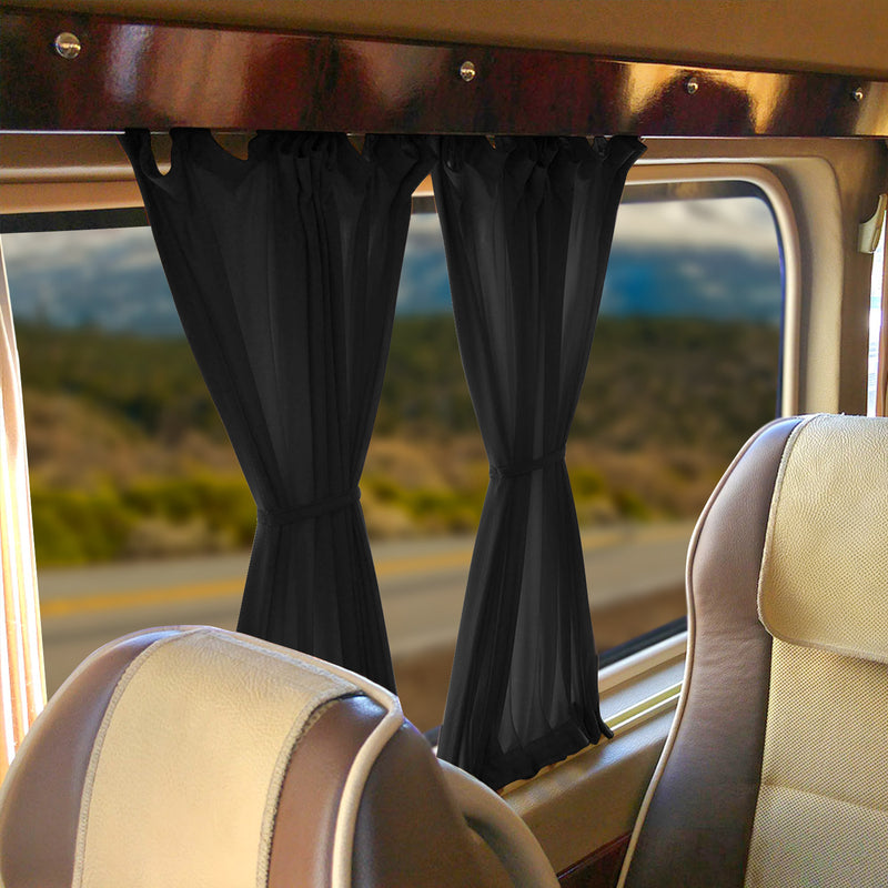 Gardine Sonnenschutz für Fiat Ducato 2006-2025 Kurzer Doppelhecktür Schwarz 6x