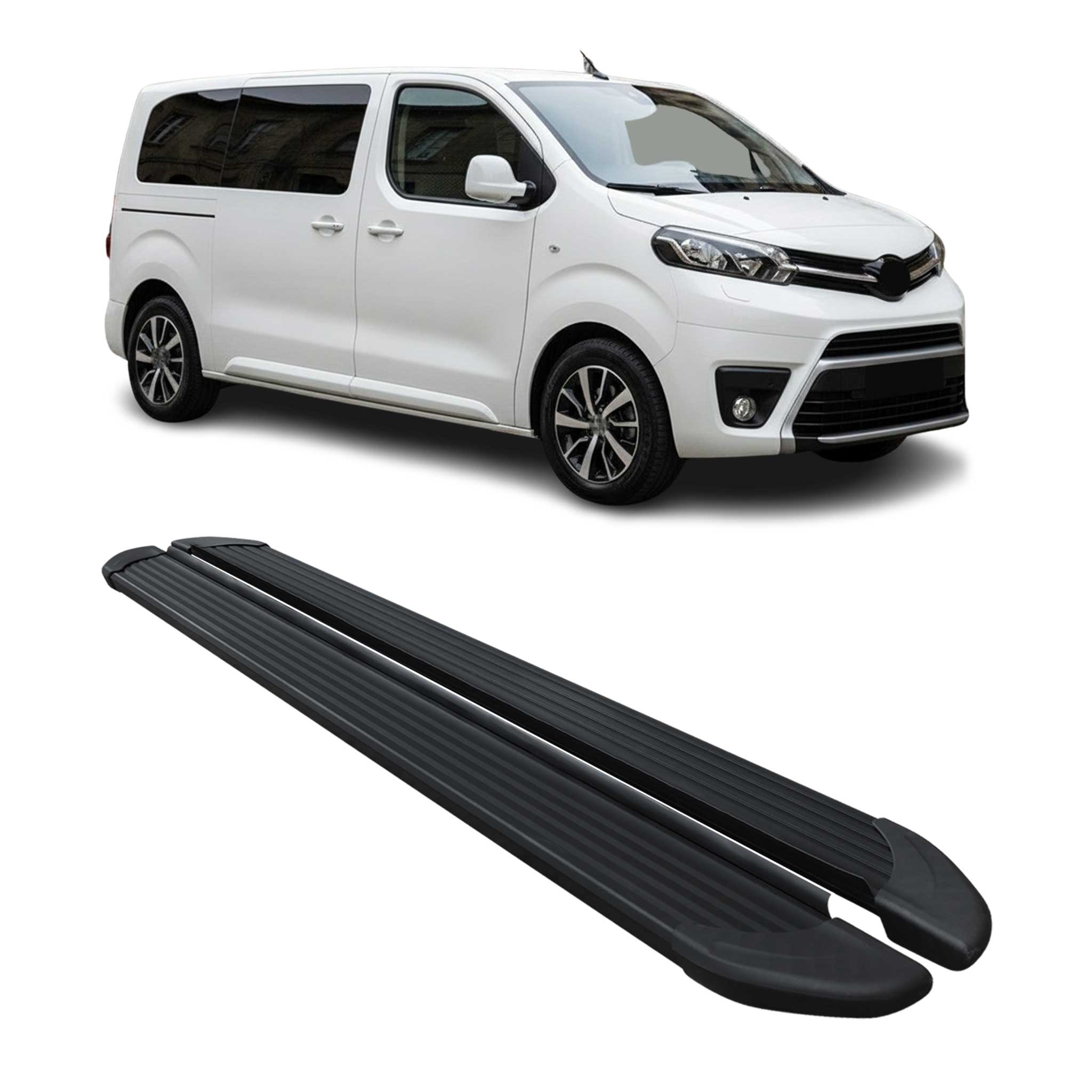 Schweller Trittbretter Schweller für Toyota Proace 2016-26 L1 Kurzer Alu Schwarz