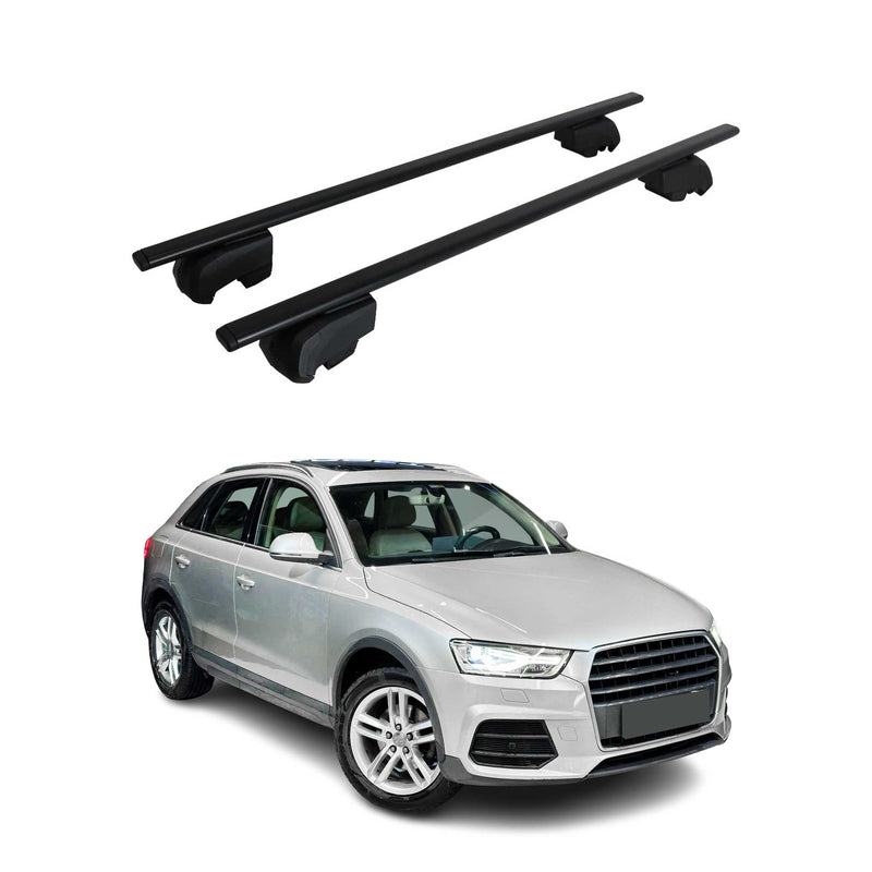 Dachträger Grundtäger für Audi Q3 mk1 2011-2018 75kg Metall Schwarz 2 tlg