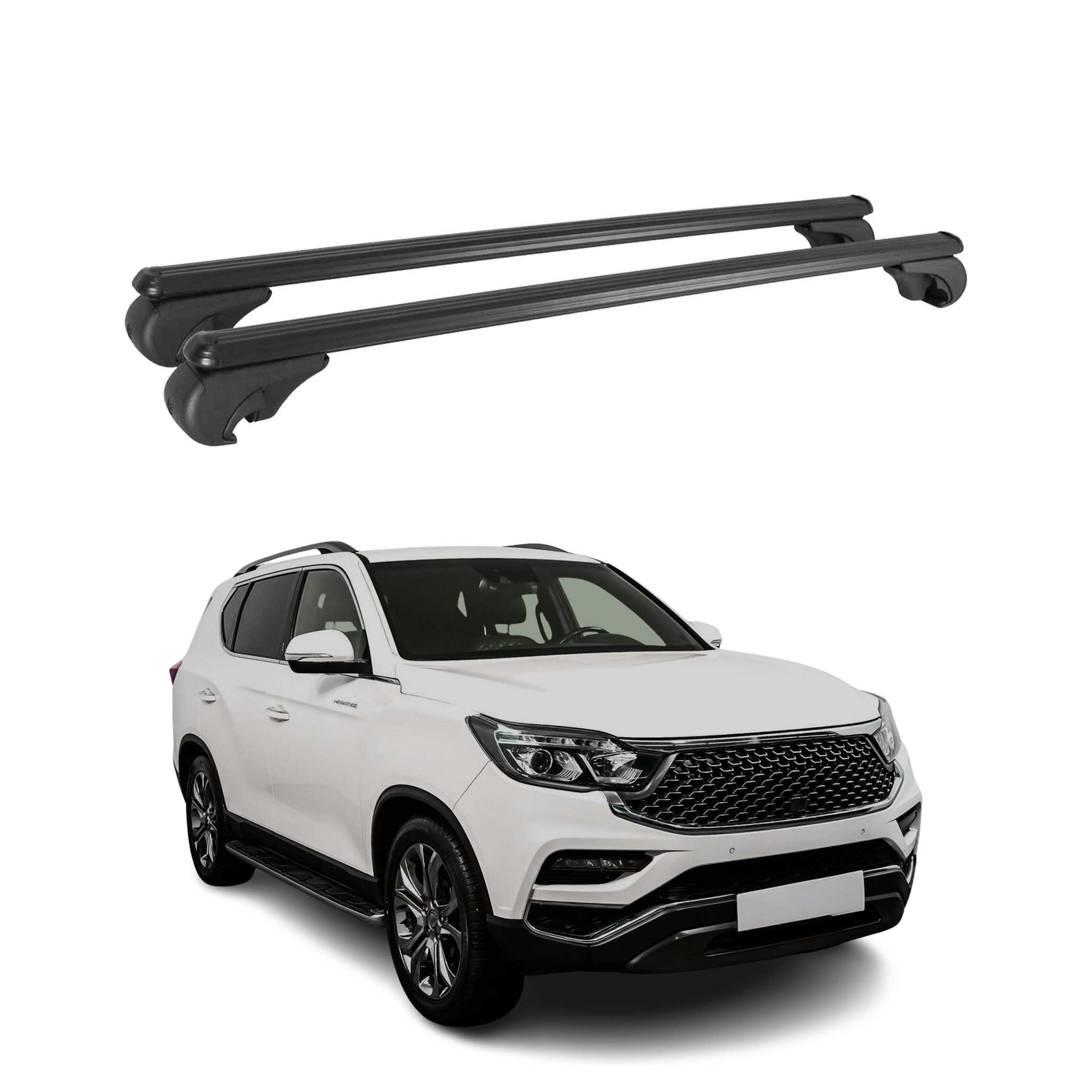 Dachträger Grundtäger für Ssangyong Rexton mk4 2017-2021 75kg Alu Silber 2 tlg