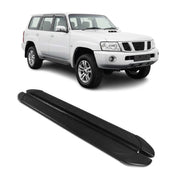 Trittbretter Seitenschweller für Nissan Patrol 2010-2024 Aluminium Schwarz 2tlg