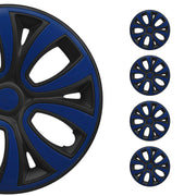 4x Radblenden Radkappen Radzierblenden 16" Zoll Stahlfelgen Schwarz Dunkel Blau
