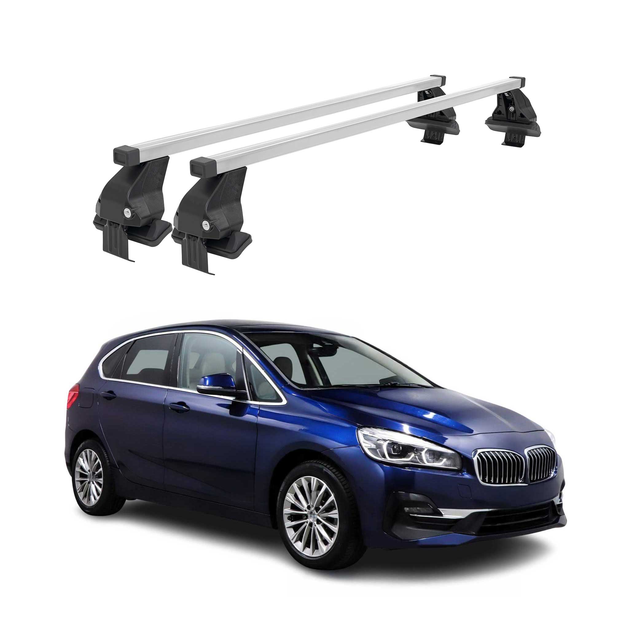 Menabo Dachträger für BMW 2 Active Tourer F45 2014-2021 50kg Stahl Silber 2x