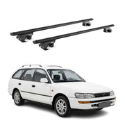 Dachträger für Toyota Corolla mk8 Kombi 2000-2002 Facelift Alu Schwarz 2 tlg ABE