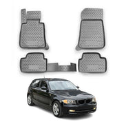 OMAC Gummimatten Fußmatten für BMW 1er E87 2004-2013 TPE Automatten Grau 4x