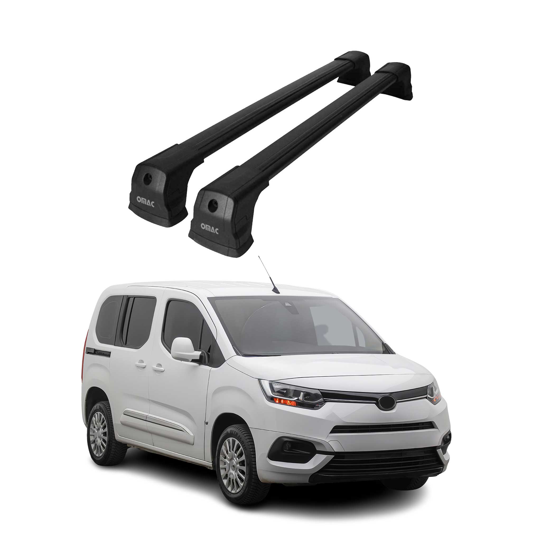 Dachträger Grundtäger für Toyota Proace City 2019-2026 Aluminium Schwarz 2 tlg