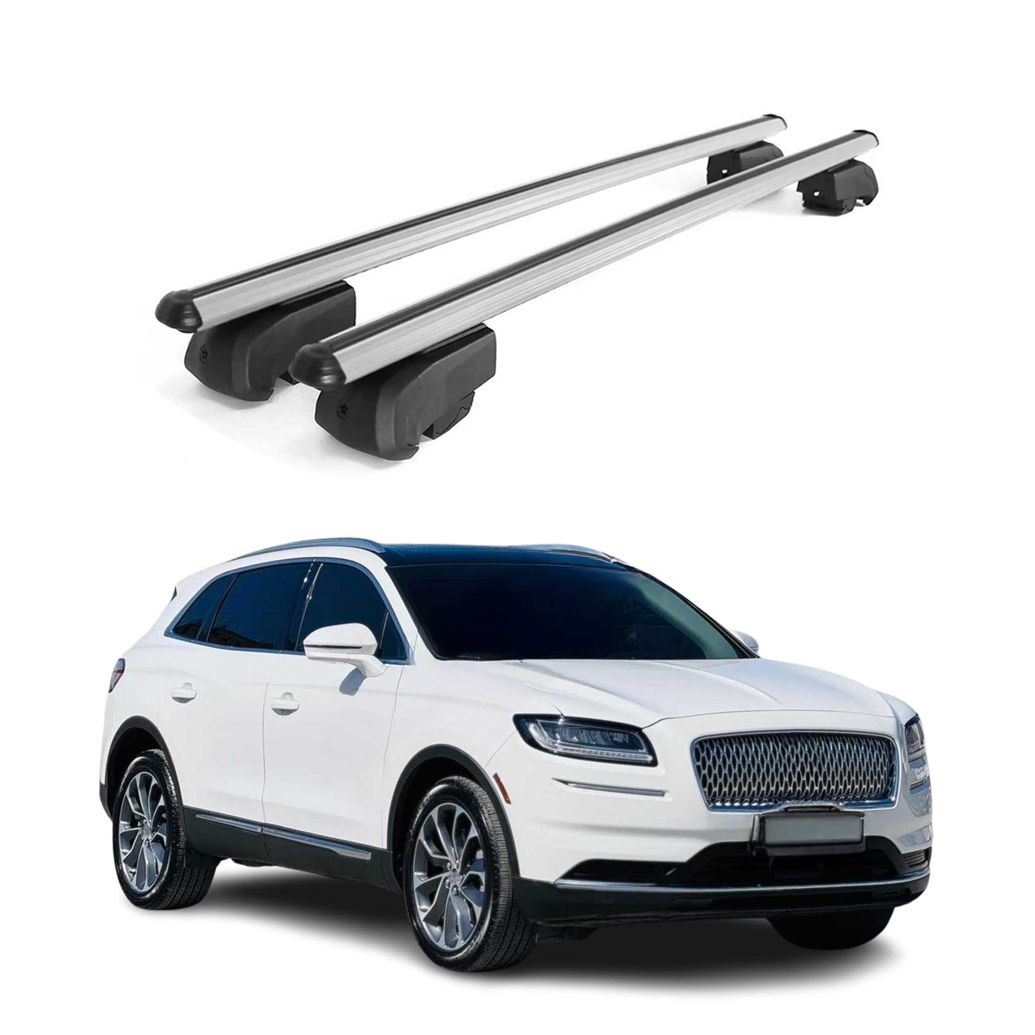 Dachträger Gepäckträger ABE für Lincoln Nautilus 2019-2023 Aluminium Silber
