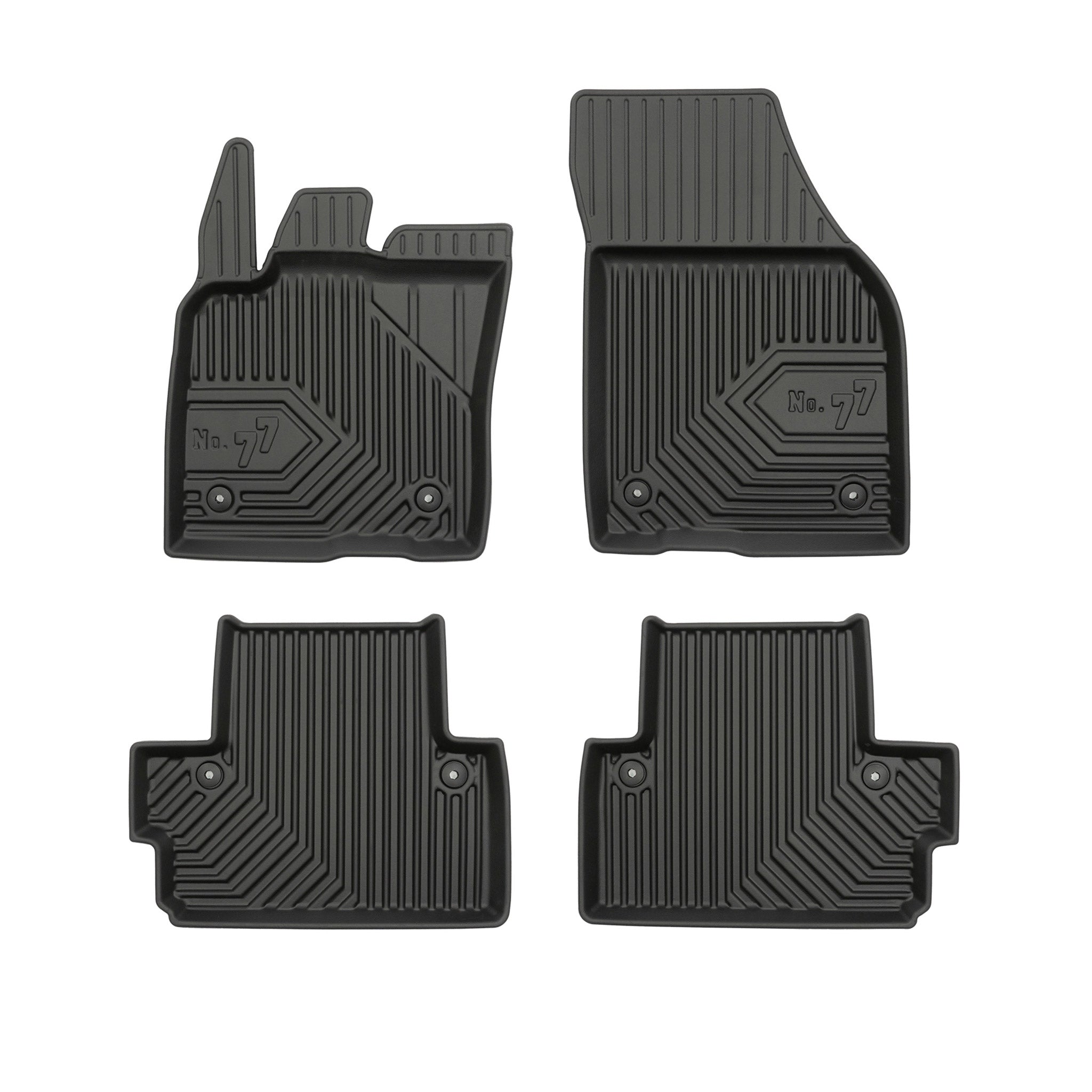 Fußmatten Gummimatten für Volvo S40 II Schrägheck 2004-2012 TPE Schwarz 4 tlg