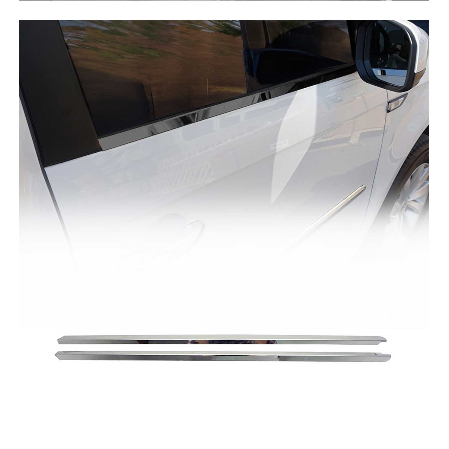 Fensterleisten Zierleisten für VW Caddy 2015-2020 Edelstahl Dunkel 2tlg