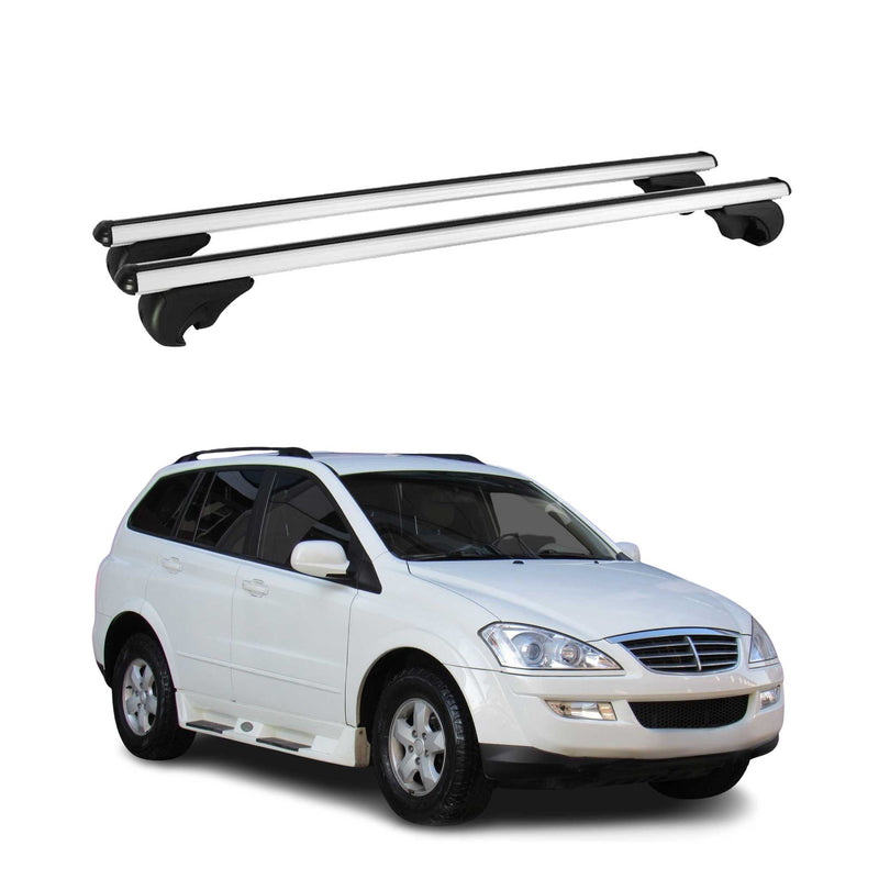 Dachträger Grundtäger für Ssangyong Kyron 2005-2014 5 tür 75kg Alu Silber 2 tlg