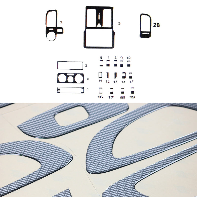 Innenraum Dekor Cockpit für VW Polo 1999-2001 Carbon Optik 20tlg