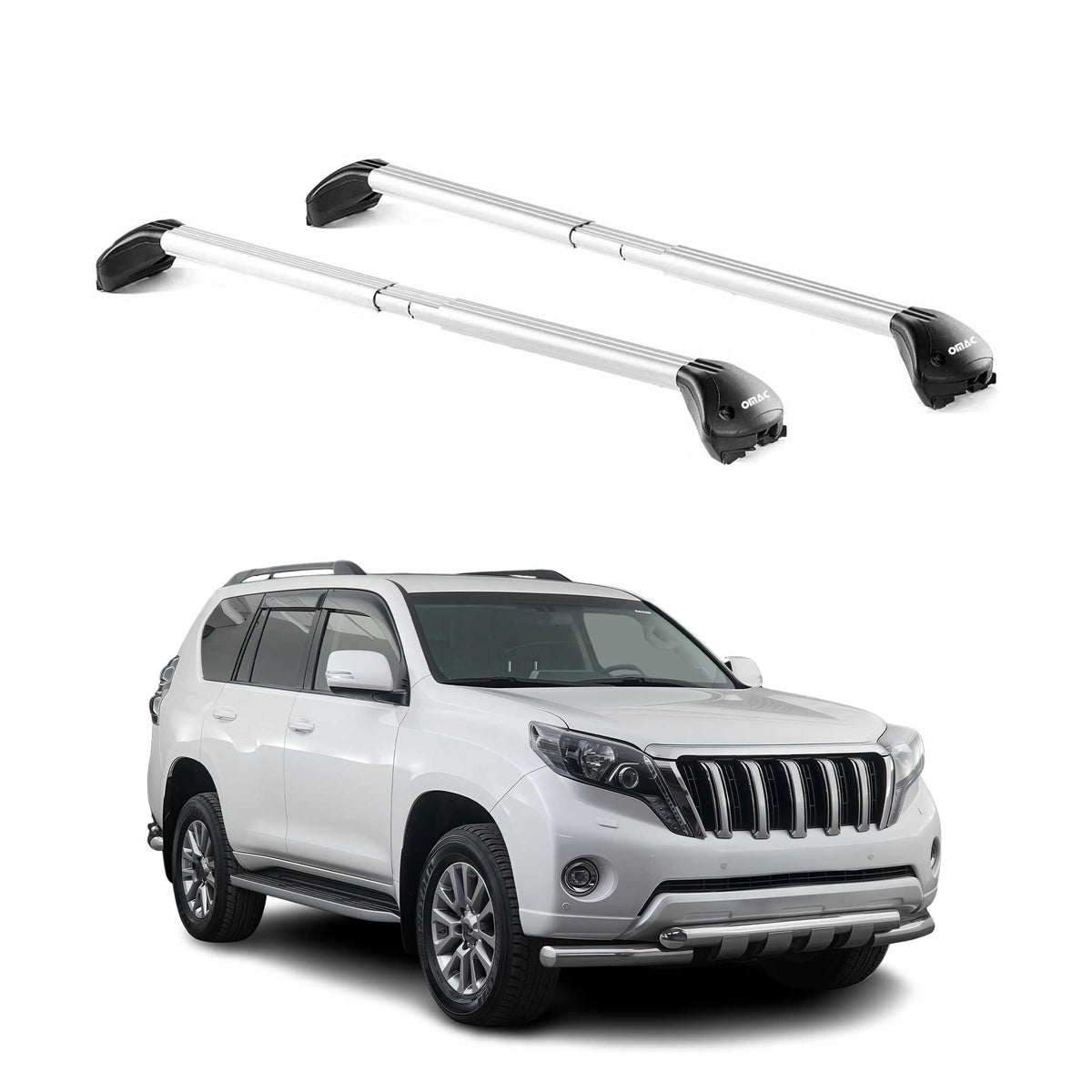 Dachträger für Toyota Land Cruiser 200 2007-2021 5 tür 100kg Alu Silber 2x ABE