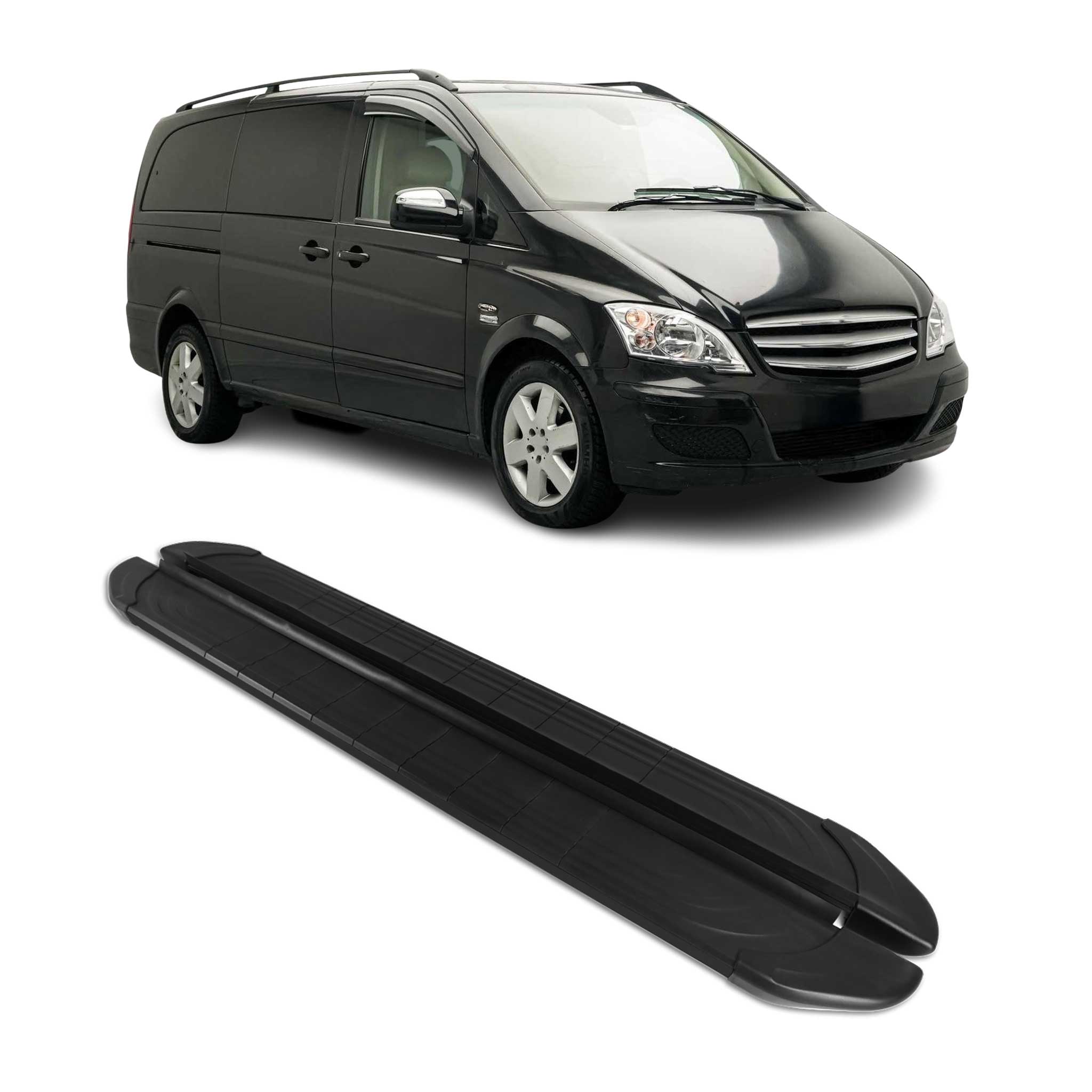 Trittbretter Seitenschweller für Mercedes Vito W639 2003-2014 L1 L2 Schwarz