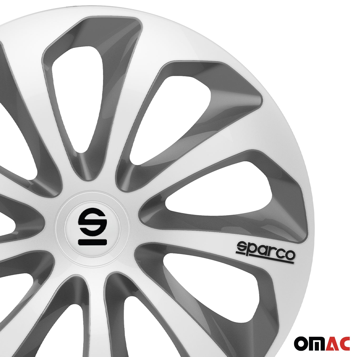 Radkappen Radzierblenden Sparco Sicilia 16" Zoll Abdeckung Set Silber Grau 4x