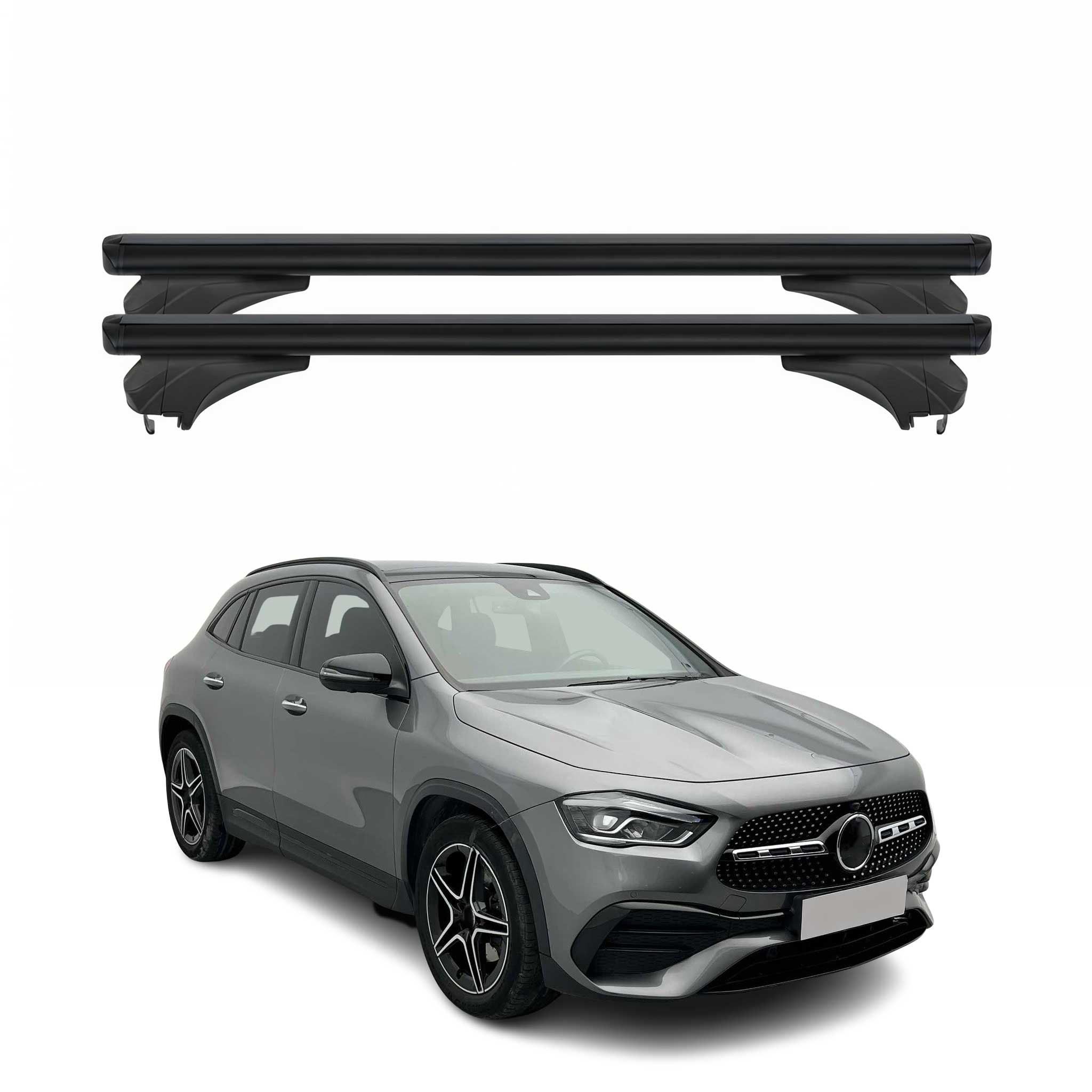 Menabo Dachträger Grundtäger für Mercedes GLA H247 2020-2026 Alu Schwarz 2 tlg