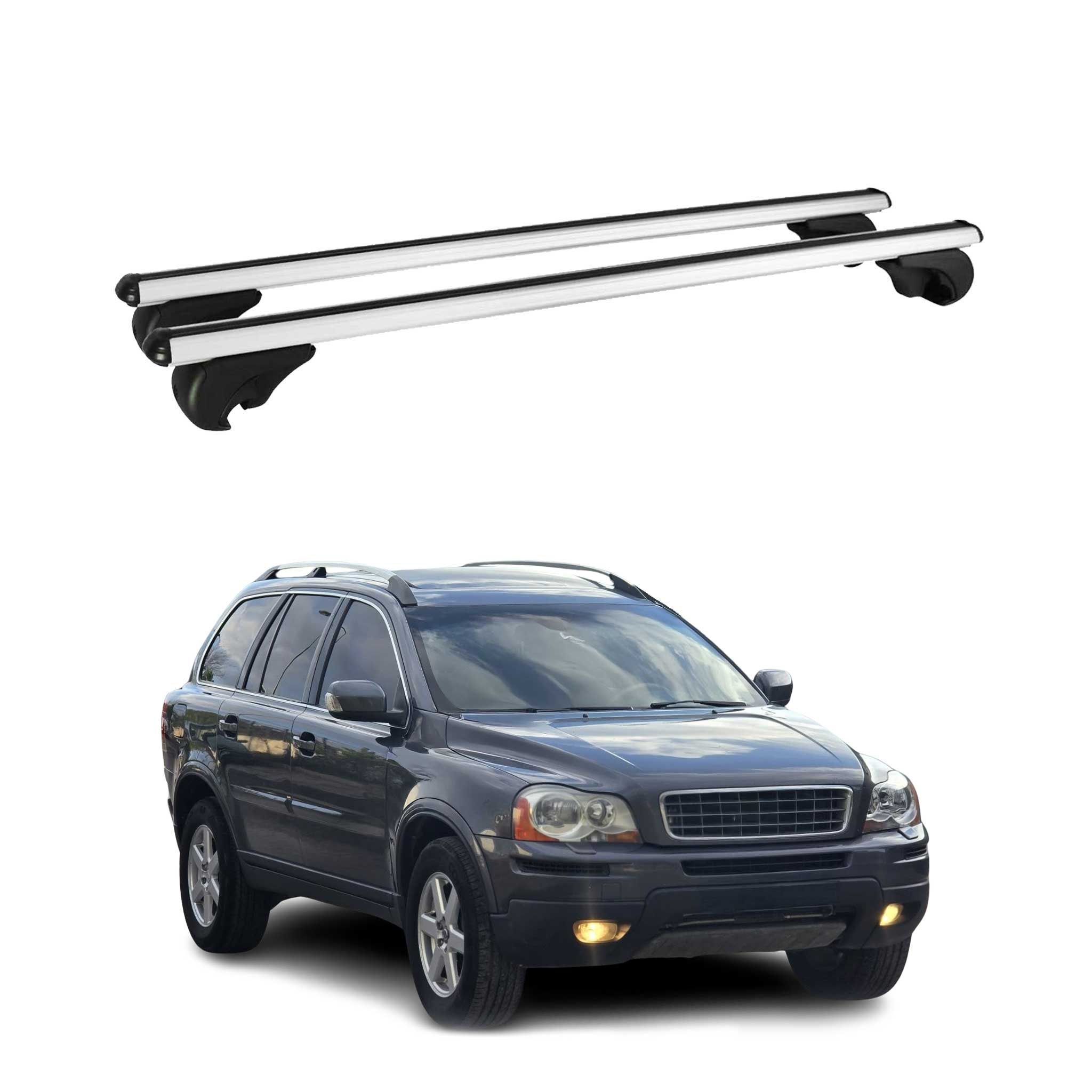Dachträger Grundtäger für Volvo XC90 mk1 2002-2014 75kg Alu Silber 2 tlg