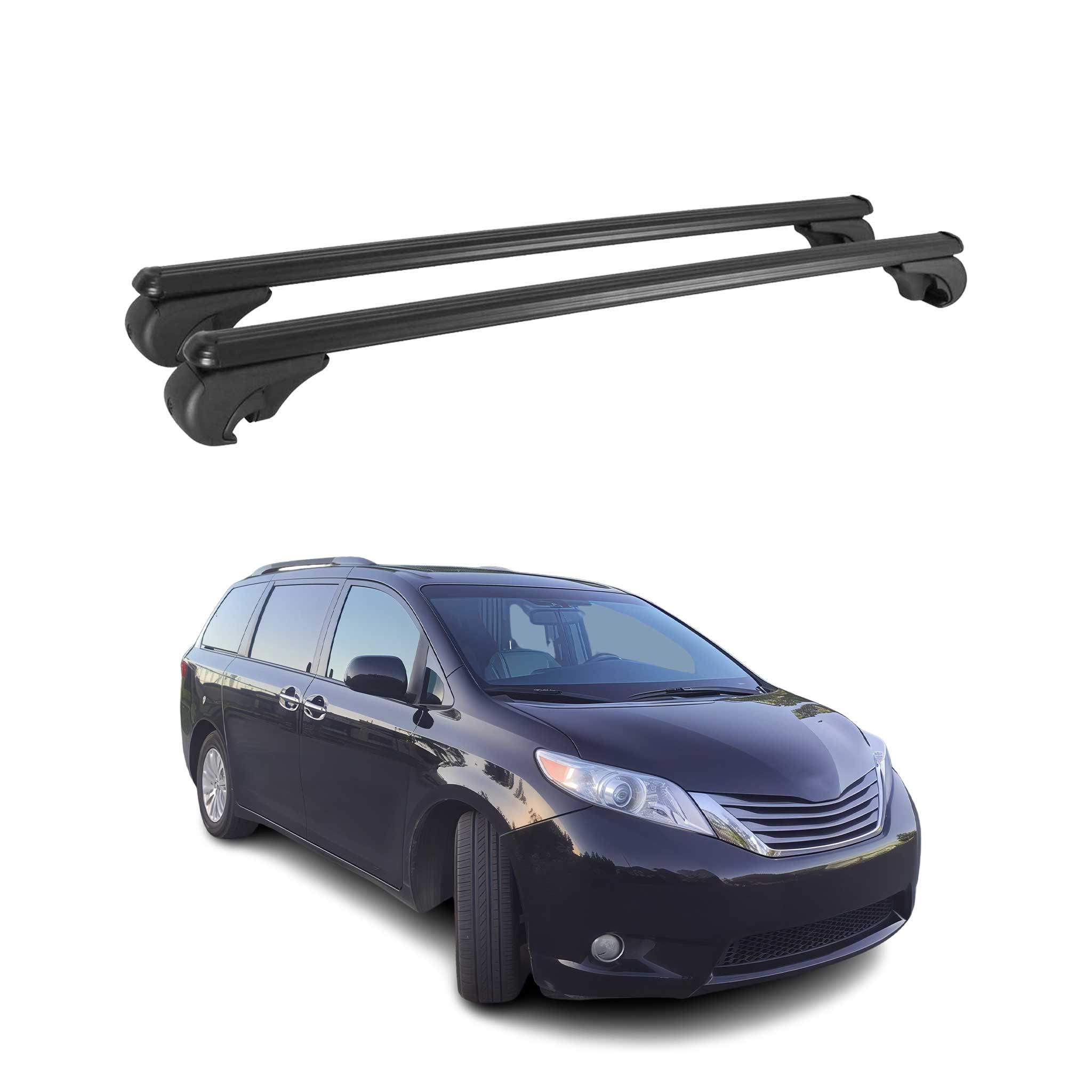 Dachträger für Toyota Sienna 2011-2026 Gepäckträger Grundträger Alu Schwarz 2x
