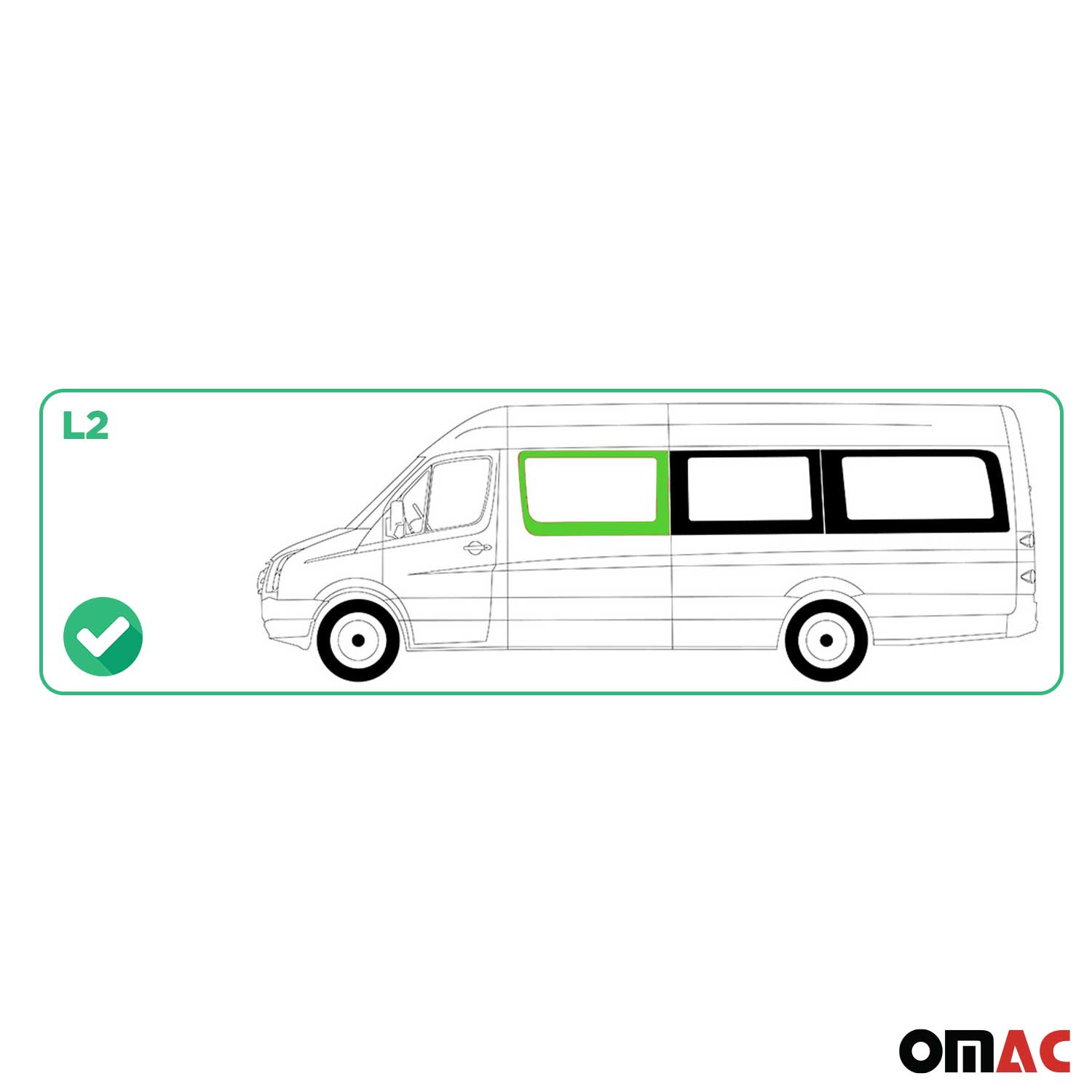 Seitenfenster Sicherheitsglas für VW Crafter 2017-2026 Auto Links Auto L2