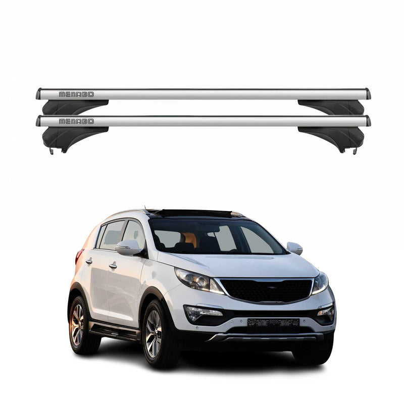 Menabo Dachträger Grundtäger für KIA Sportage SL 2010-2016 Aluminium Silber 2tlg
