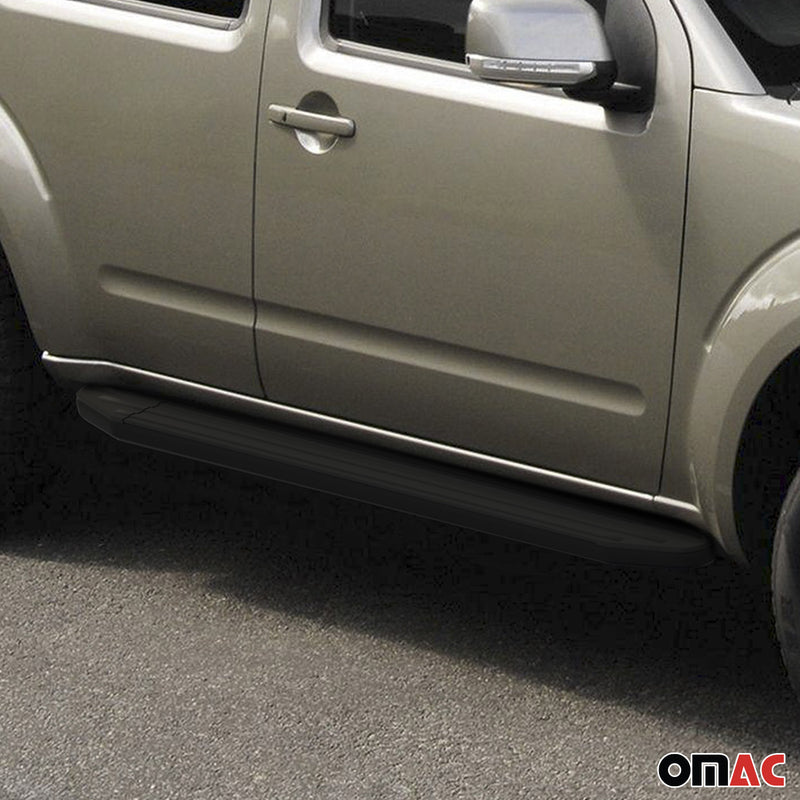 Trittbretter Seitenschweller für Nissan Navara 2005-2015 ABE Schwarz Alu