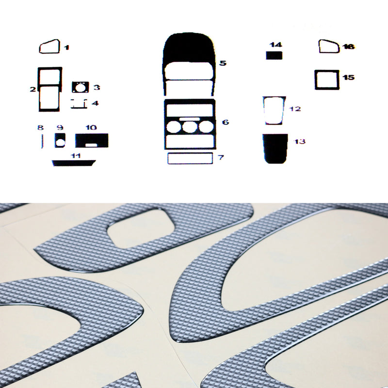 Innenraum Dekor Cockpit für Opel Astra G 1998-2009 Carbon Optik 17x