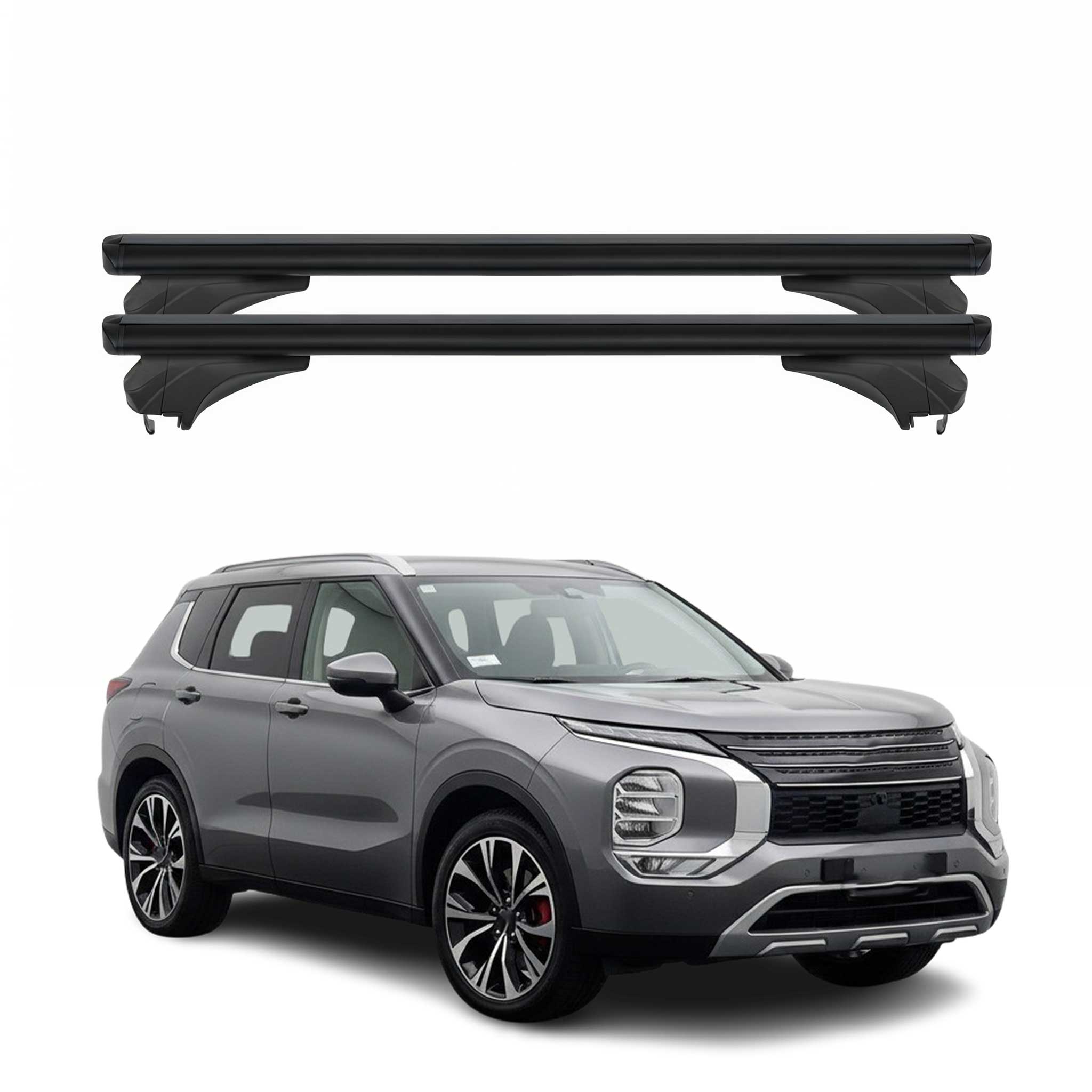 Menabo Dachträger für Mitsubishi Outlander 2021-2026 Aluminium Schwarz 2 tlg