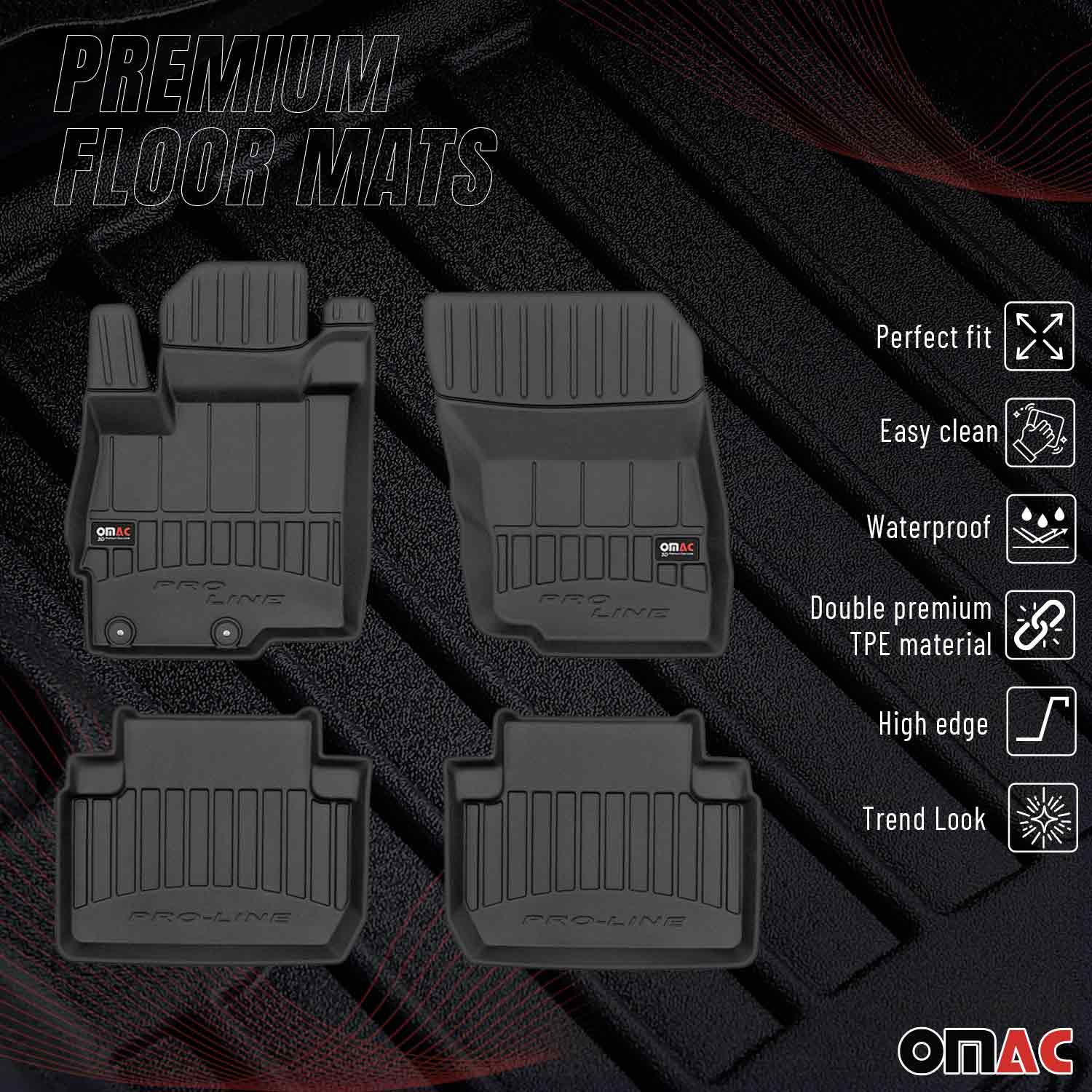 OMAC Gummi Fußmatten für Mitsubishi Eclipse Cross 2017-2024 Premium TPE 4x