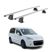 Alu Dachträger für Peugeot Partner II 2008-2018 TÜV T-Nut 75 kg 2tlg Silber