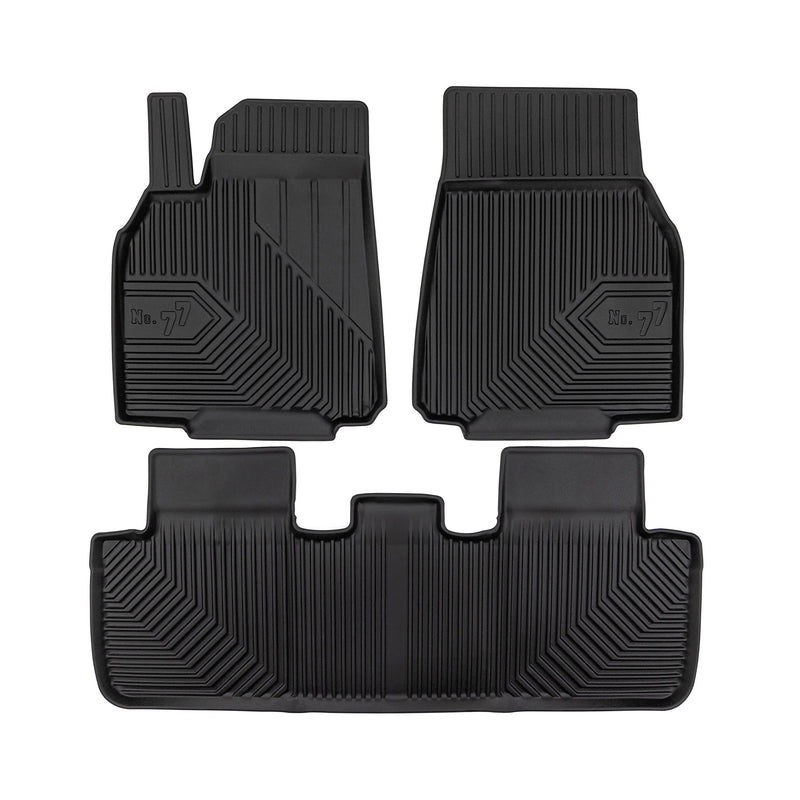 Fußmatten Gummimatten No.77 für Tesla Model Y 2020-2025 TPE Gummi Schwarz 3 tlg