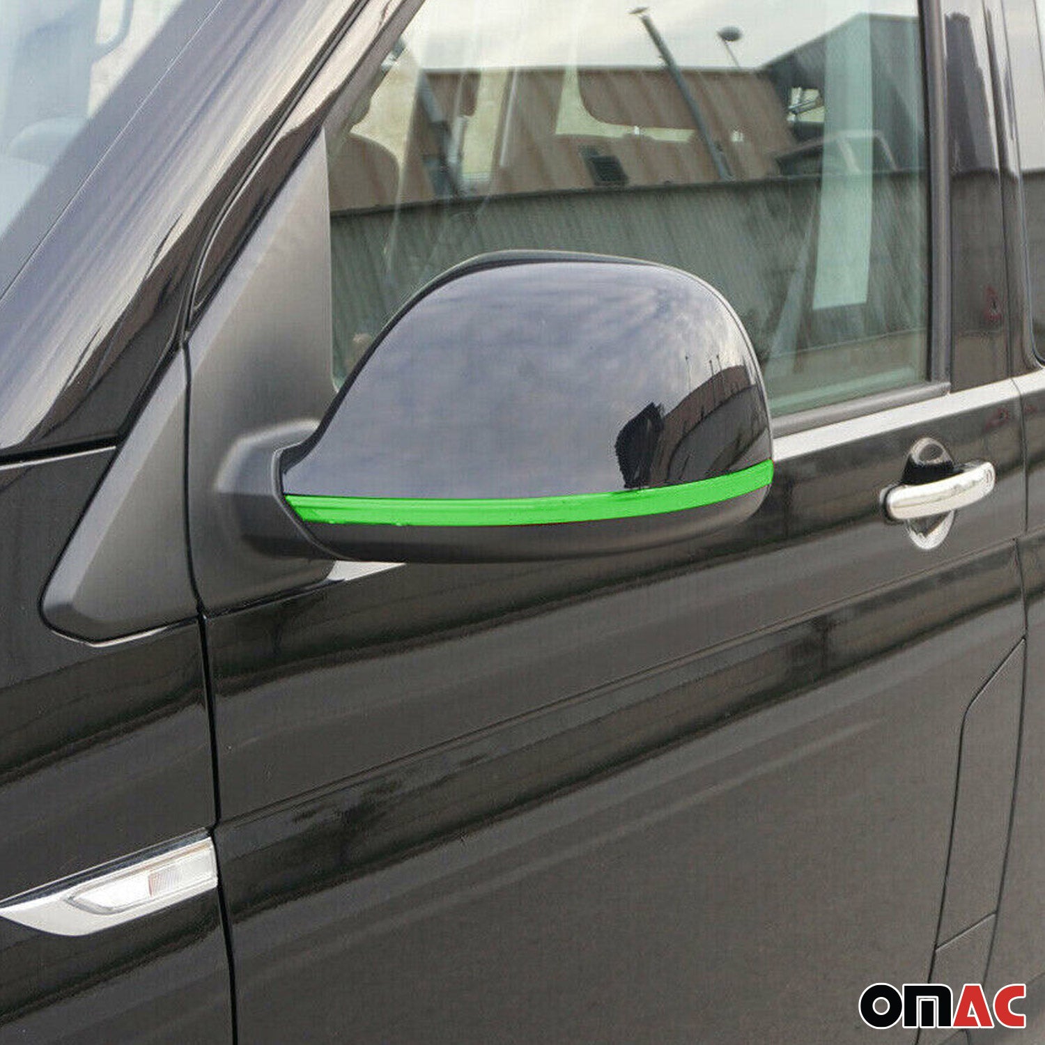 Spiegelkappen Leiste für VW Transporter T5 2010-2015 Edelstahl Grün 2tlg