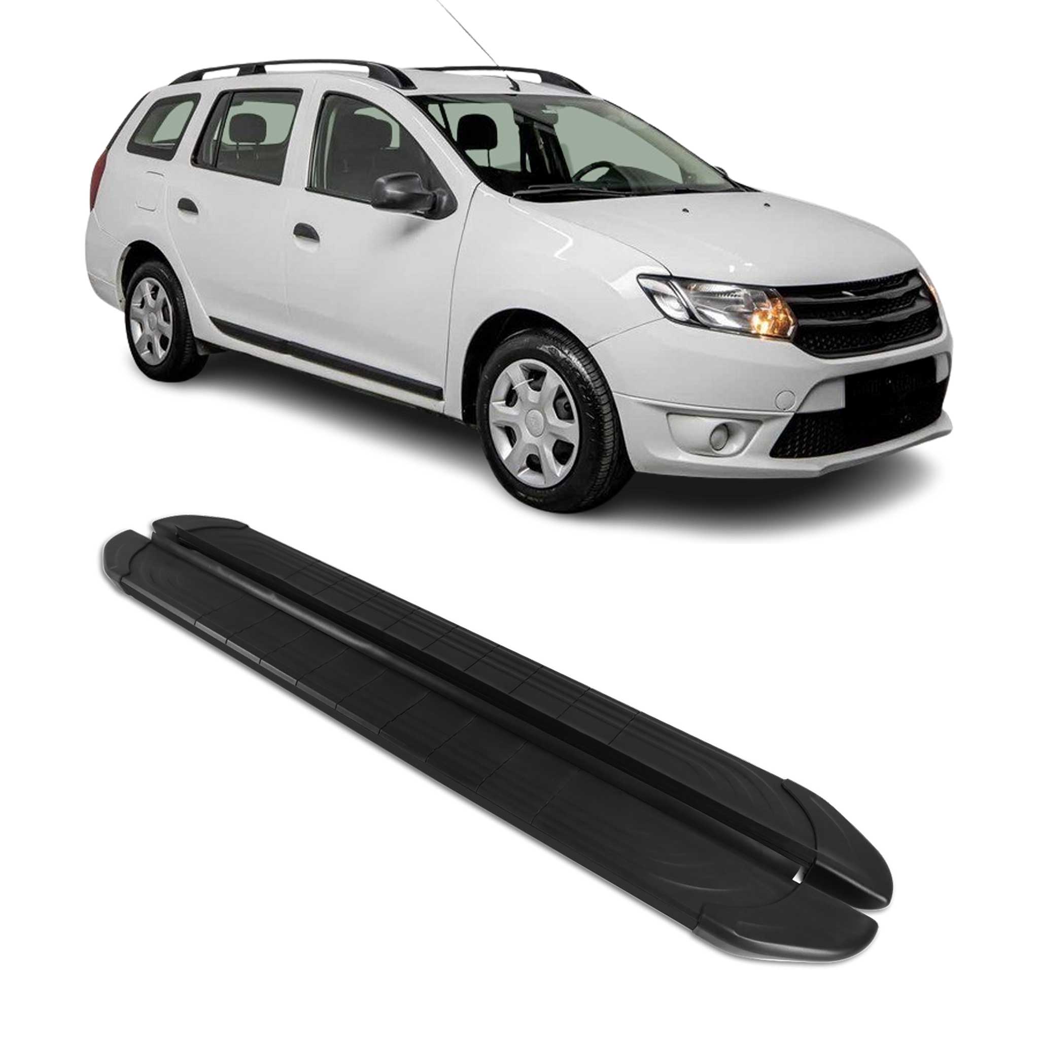 Trittbretter Seitenschweller für Dacia Logan 2013-2020 Aluminium Schwarz 2tlg