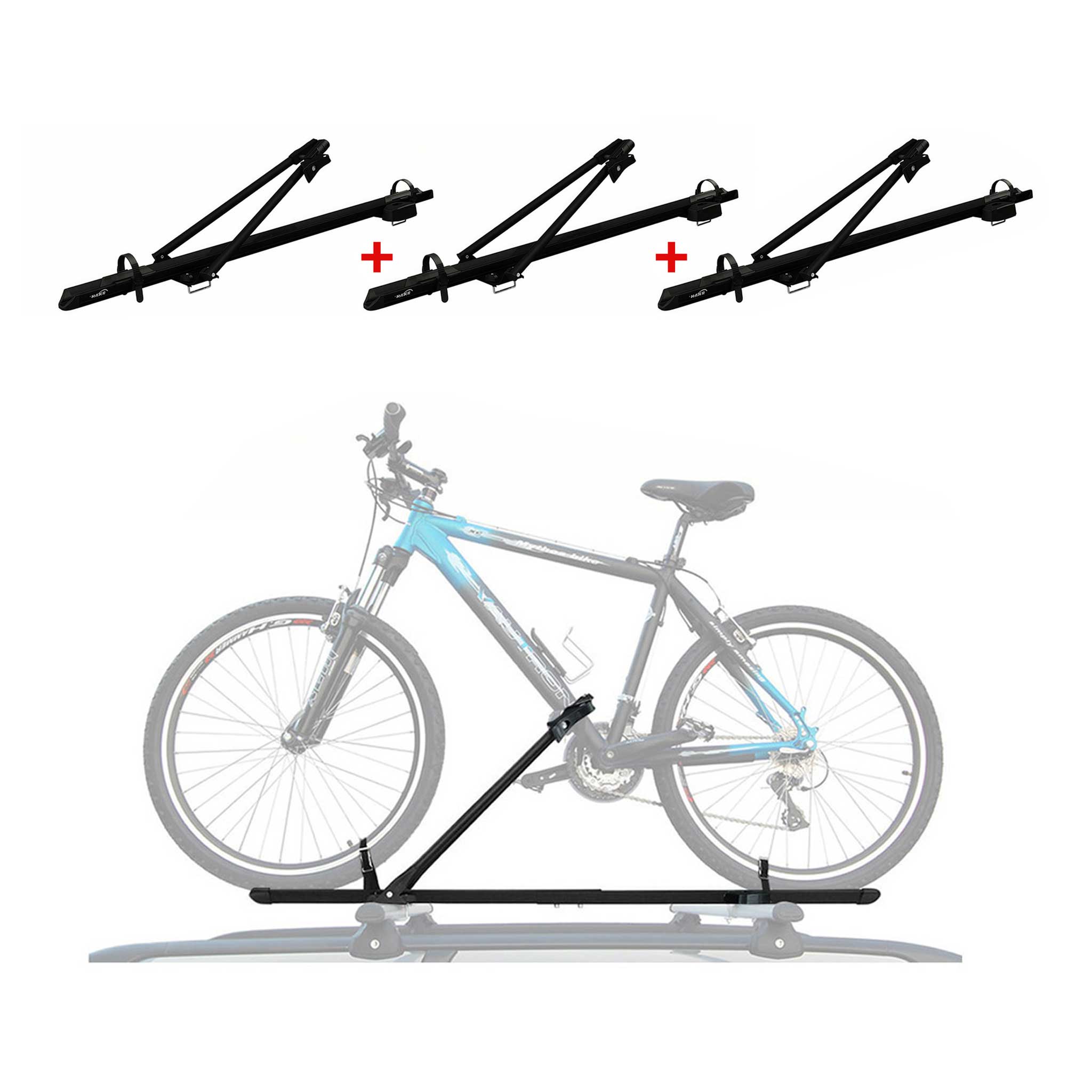Fahrradträger Dachfahrradträger bis 17kg Aluminium Schwarz Fahrradhalter 3tlg