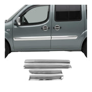 Seitentürleiste Türleisten Türschutzleiste für Fiat Doblo 2006-2010 Edelstahl 4x