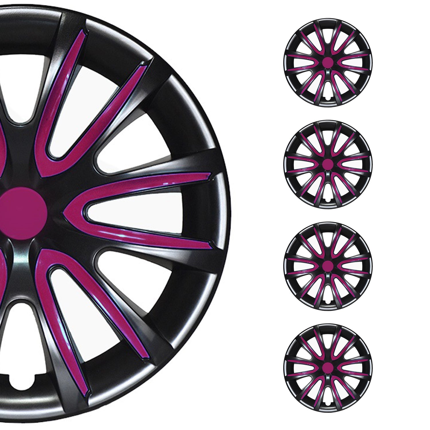 4x Radblenden Radkappen Radzierblenden für 14" Zoll Stahlfelgen Lila Schwarz