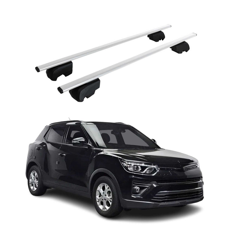 Dachträger Grundtäger für SsangYong Tivoli 2021-2023 75kg Metall Silber 2 tlg