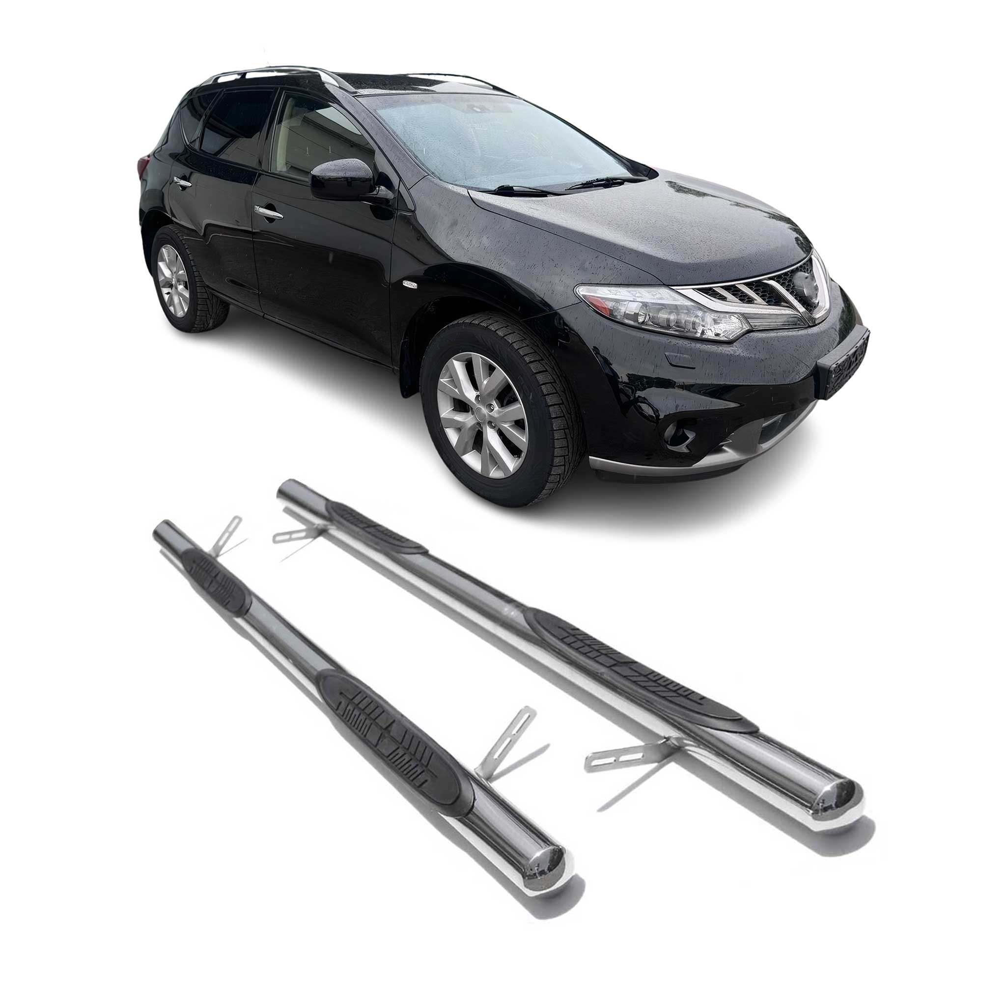 Edelstahl Trittbretter Schwellerrohre für Nissan Murano Z51 Edelstahl Silber