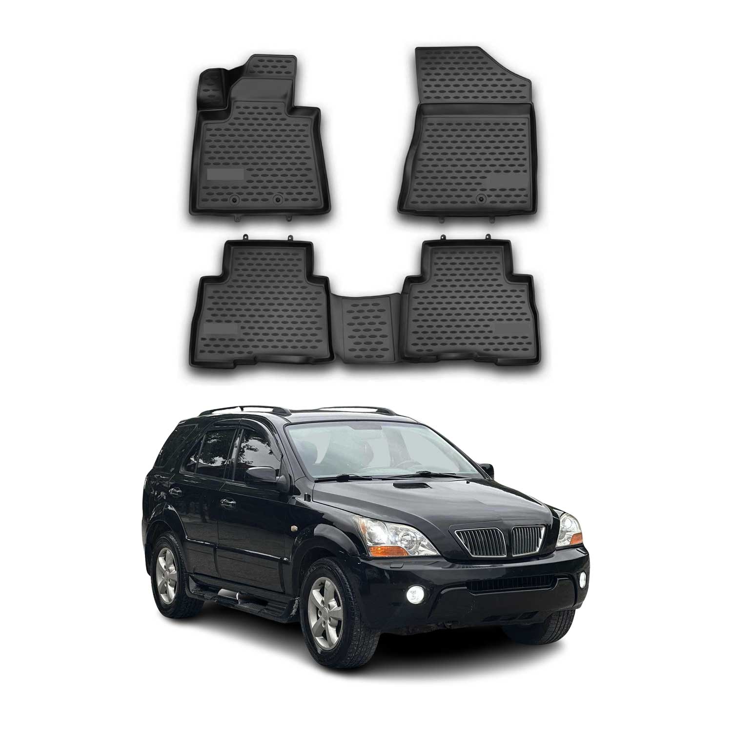 OMAC Gummimatten Fußmatten für Kia Sorento 2012-2015 TPE Automatten Schwarz 4x