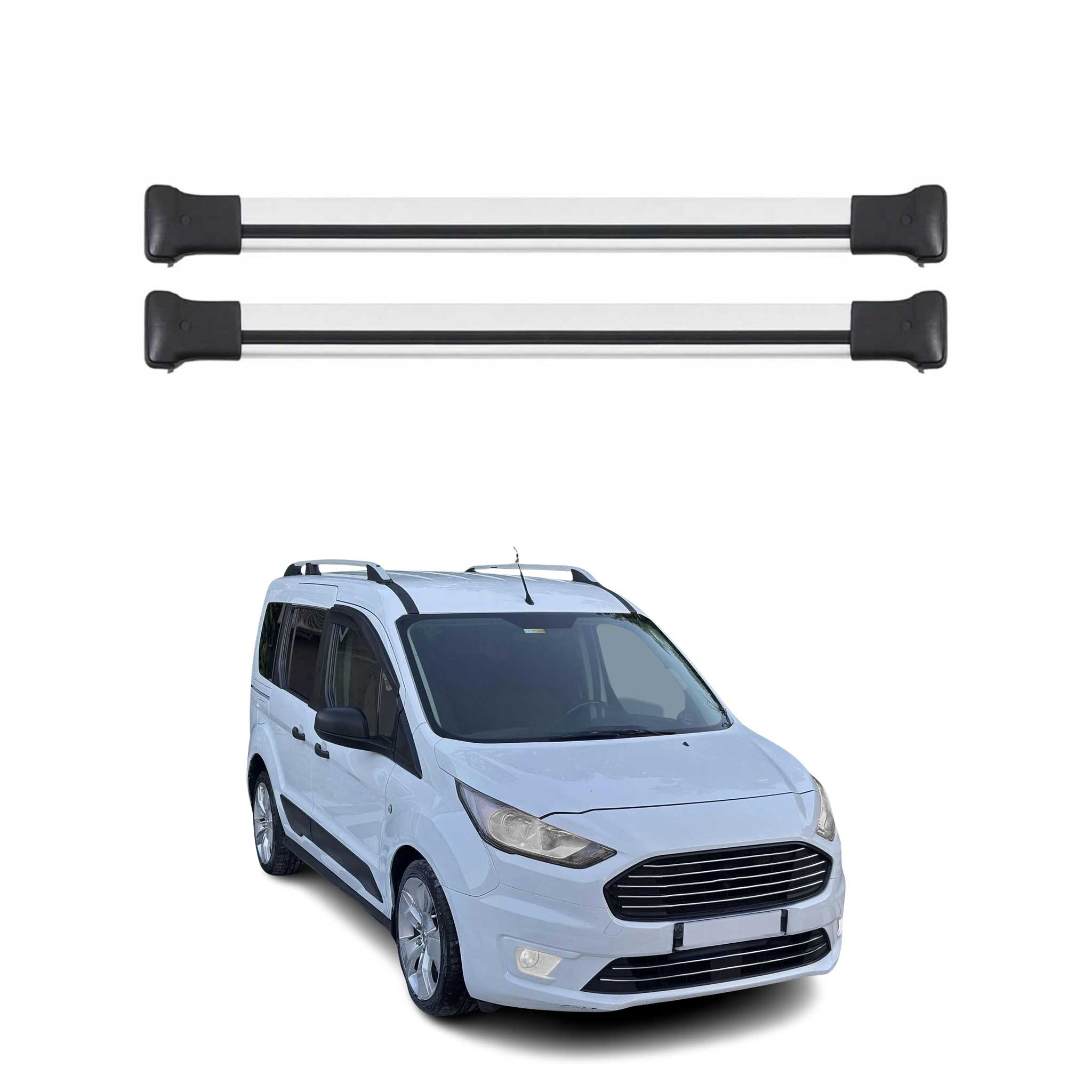 Dachträger Grundtäger für Ford Connect 2014-2021 75kg Aluminium Silber 2tlg