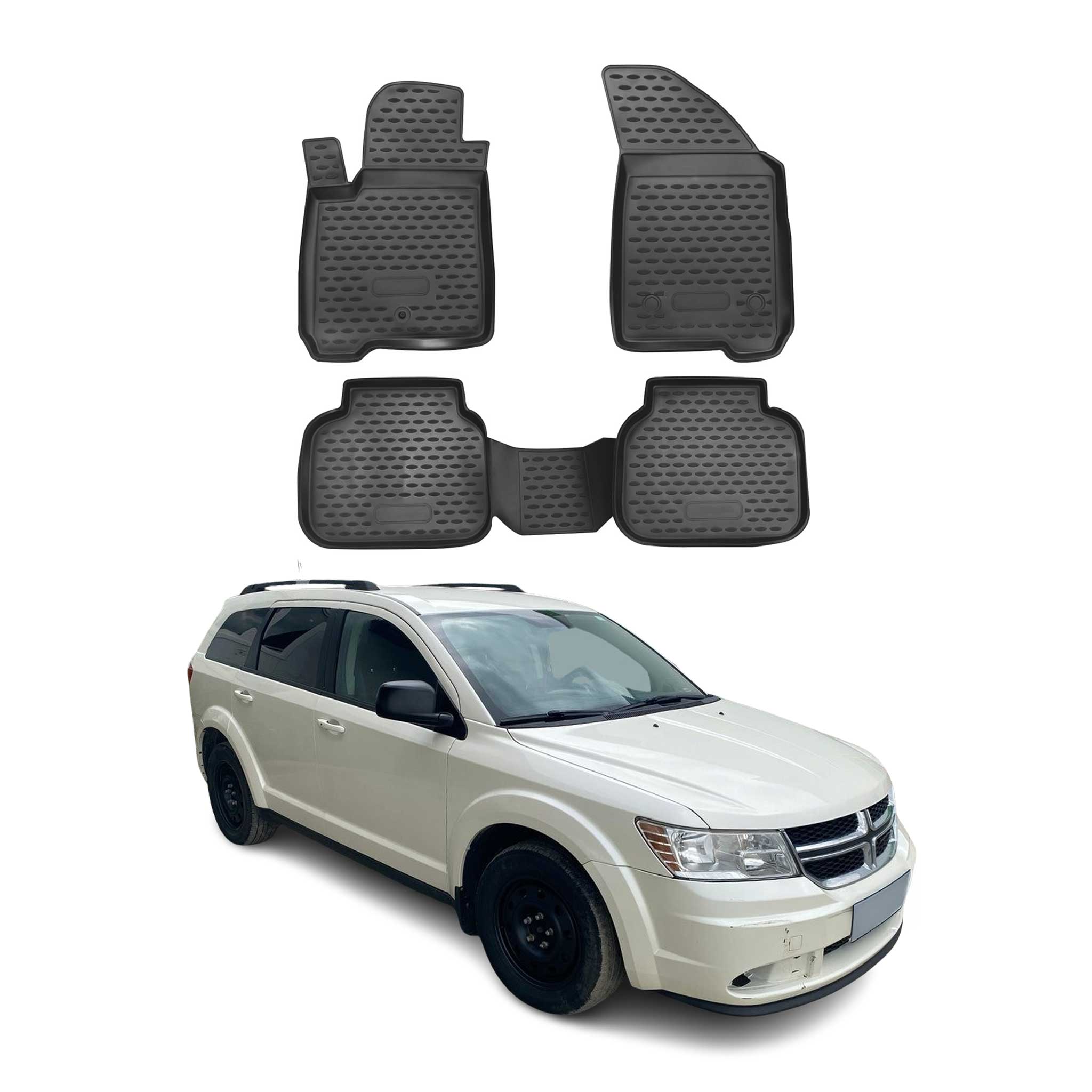 OMAC Gummimatten Fußmatten für Fiat Freemont 2011-2020 TPE Automatten Schwarz 4x