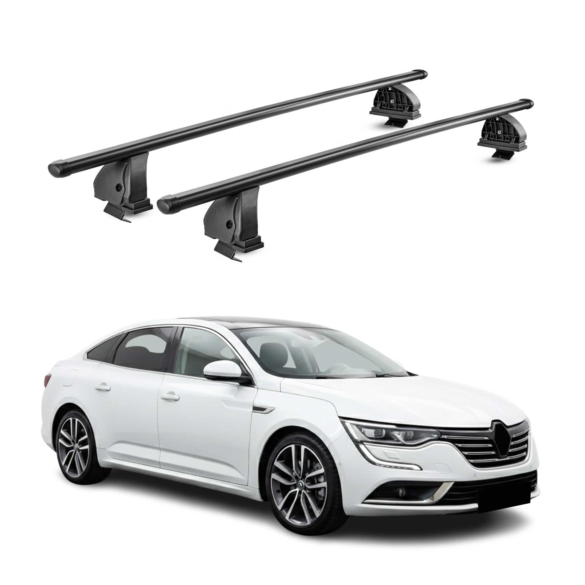 Stahl Dachträger für Renault Talisman Limo 2015-2022 TÜV 75 kg 2tlg Schwarz