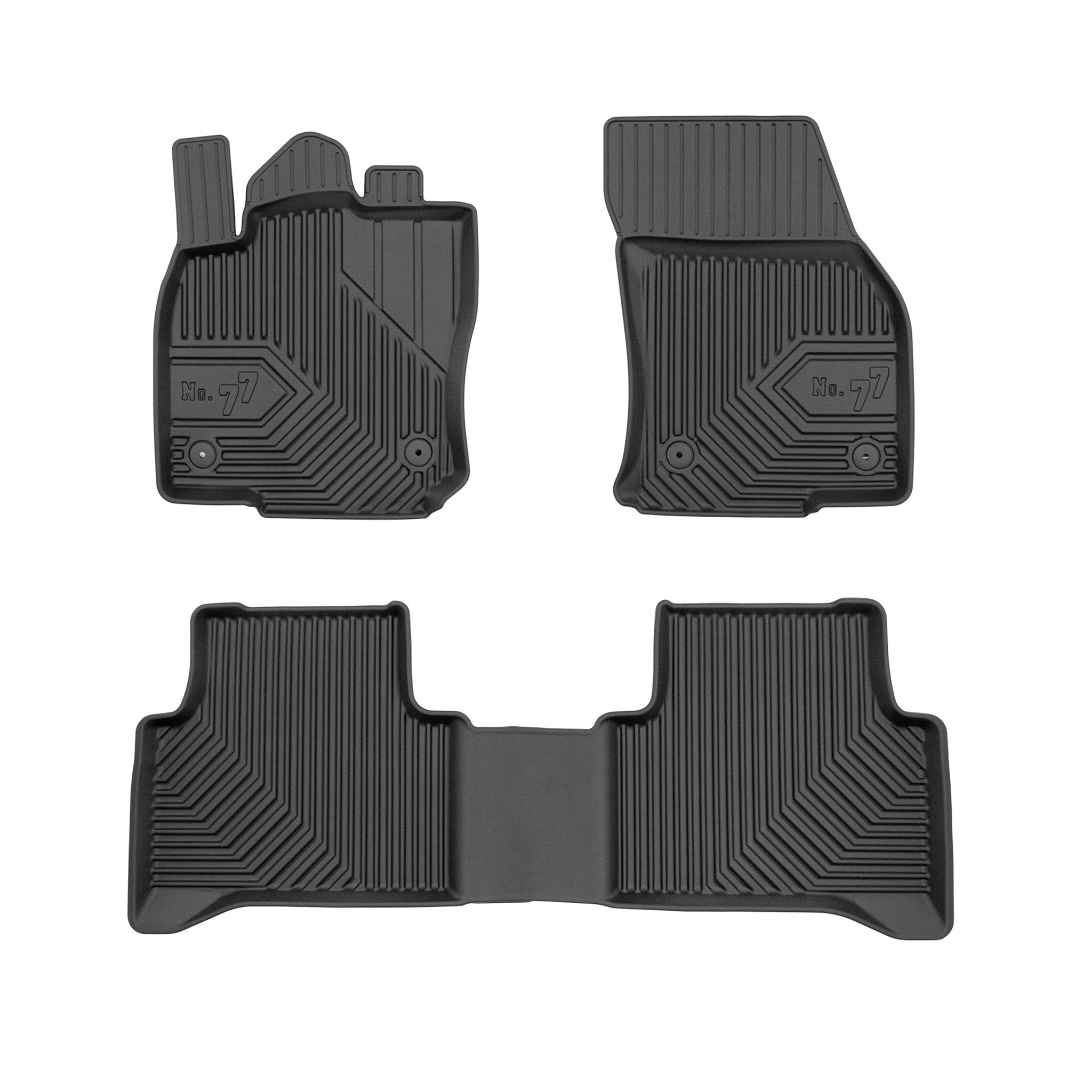 Fußmatten Gummimatten No.77 für VW Touran II 2015-2026 TPE Gummi Schwarz 3 tlg