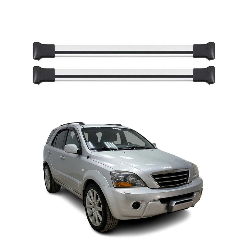 Dachträger Grundtäger für Kia Sorento 2002-2009 75kg Aluminium Silber 2 tlg